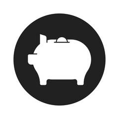 Sticker - Piggy bank icon in filled style. Simple saving investment vector illustration — pixel-perfect icon.