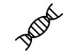 Icono negro de hebra de ADN en fondo blanco.