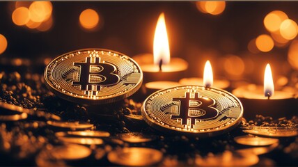 Poster - Digital Bitcoin Currency is a new form of currency that uses blockchain technology. It is digital and makes cash transactions fast and secure.