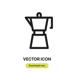 Leinwandbilder - Coffee Maker icon vector. Linear-style sign for mobile concept and web design. Coffee Maker symbol illustration. Pixel vector graphics - Vector.