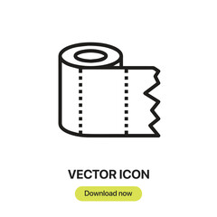 Leinwandbilder - Toilet Paper icon vector. Linear-style sign for mobile concept and web design. Toilet Paper symbol illustration. Pixel vector graphics - Vector.