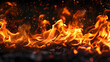 © Prasanth - Fire embers particles over black background. Fire sparks background. Abstract dark glitter fire particles lights.