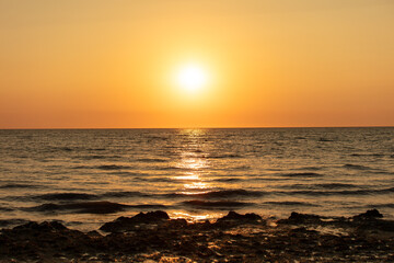 Poster - Sunset on the sea as a background