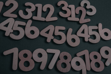 Wall Mural - Background of numbers. from zero to nine. Numbers texture. Finance data concept. Matematic. Seamless pattern with numbers. financial crisis concept. Business success.