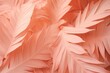 Pink palm leaves in peach color. Generative AI