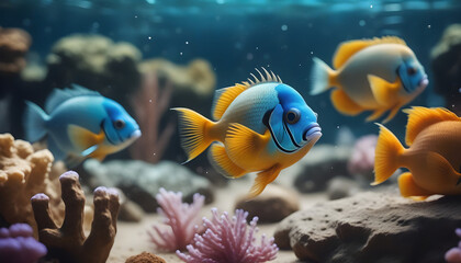 Wall Mural - fish in aquarium