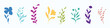 Minimal feminine botanical floral branch in silhouette style. Hand drawn wedding herb, minimalistic flowers with elegant leaves. Botanical rustic trendy greenery vector