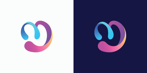 Colorful abstract M letter logo design