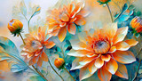 Fototapeta Fototapeta w kwiaty na ścianę - Dalia, kartka w kwiaty na życzenia