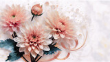 Fototapeta Kwiaty - Dalia, kartka w kwiaty na życzenia