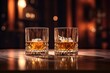 Two luxurious whiskey glasses