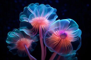 Anemones in the ocean