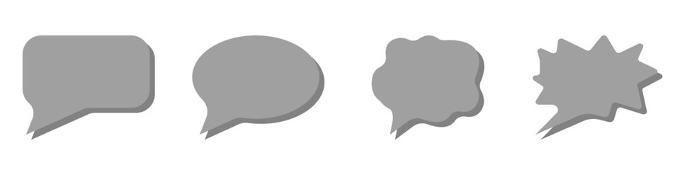 Wall Mural - speech bubbles vector set of black icons. communication vector icon. chat black symbol. dialogue clo