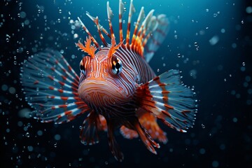 Wall Mural - lionfish in aquarium