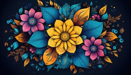 Wall Mural - boho pattern background