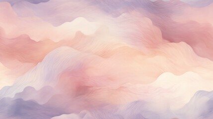 Wall Mural - an abstract painting with pastel colors and clouds in pastel shades of pink, blue, yellow and white.
