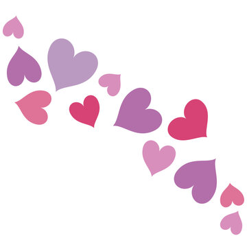 heart vector, valentines day design element for border or corner, wedding invitation decoration clip art, cute fun valentine or love heart pattern transparent png