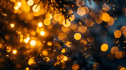 Wall Mural - Golden bokeh background