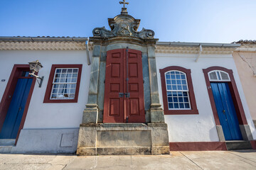 Wall Mural - Characteristic architecture in the historic Sao Joao del Rei, colonial city on Minas Gerais state, Brazil