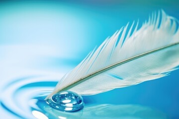 Transparent turquoise water and feather.