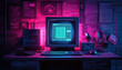© Decord - Retro computer monitor with neon lighting