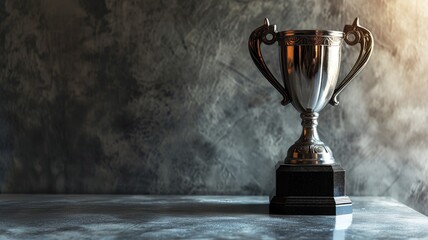 Wall Mural - Trophy on a textured gray background