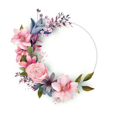 Wall Mural - floral frame isolated on white background