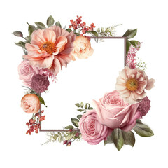 Wall Mural - floral frame isolated on white background