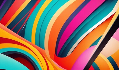 Poster - Abstract loop color geometrical from AI Generative