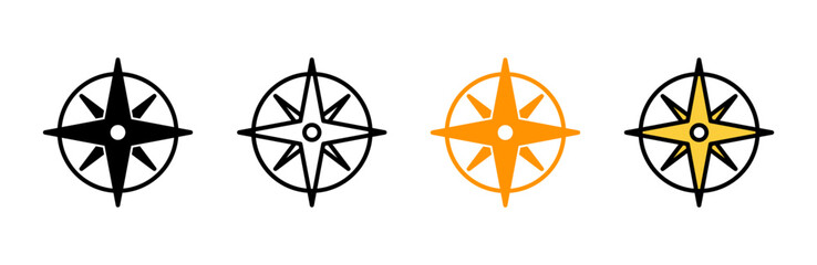 Wall Mural - Compass icon set vector. arrow compass icon sign and symbol