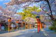 Hirano-jinja shrine is the site of a cherry blossom festival annually since 985 during the reign of Emperor Kazan, and it has become the oldest regularly held festival in Kyoto