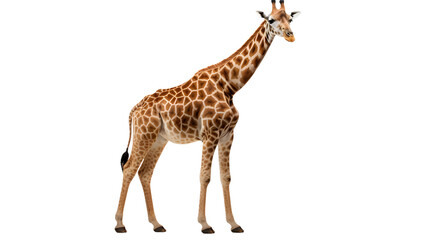 Wall Mural - a majestic giraffe towers over a dark landscape, embodying the grace and strength of a terrestrial m