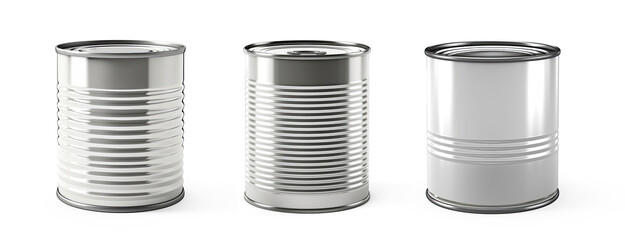 Wall Mural - Open tin can on white background. on isolate transparency background, PNG