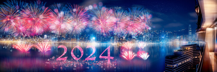 Poster - Hong Kong fireworks show in 2024