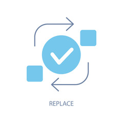 replace concept line icon. Simple element illustration. replace concept outline symbol design.