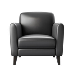 Leather-textured single-seat armchair. Transparent background. PNG. Generative AI