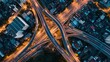 © WS Studio 1985 - Top view over the highway, expressway and motorway architecture, Aerial view overhead infrastructure interchange transport