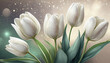 Tulipany wiosenne kwiaty, kocham, dekoracja scienna, generative ai
