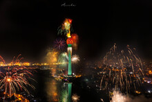 New Year's Eve Fireworks In Lotus Tower, Sri Lanka..... 