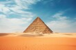 Egyptian pyramids in the desert of Merzouga, AI Generated