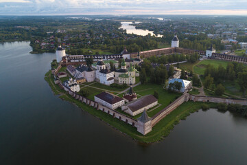 Wall Mural - Above the ancient Kirillo-Belozersky monastery in early August morning. Kirillov. Vologda region, Russia