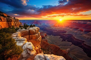 Wall Mural - Sunset over Grand Canyon National Park, Arizona, United States, AI Generated