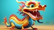 Vibrant Chinese dragon illustration representing cultural mythology. Traditional folklore art.
