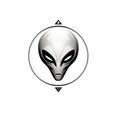 Sticker - Design of minimalist logo featuring an Alien in black 