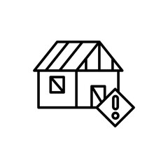 House construct outline icons, minimalist vector illustration ,simple transparent graphic element .Isolated on white background