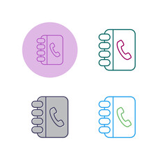 Sticker - Contact Book Vector Icon