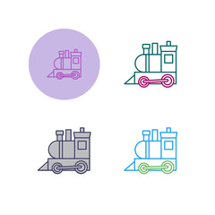 Sticker - Toy Train Vector Icon