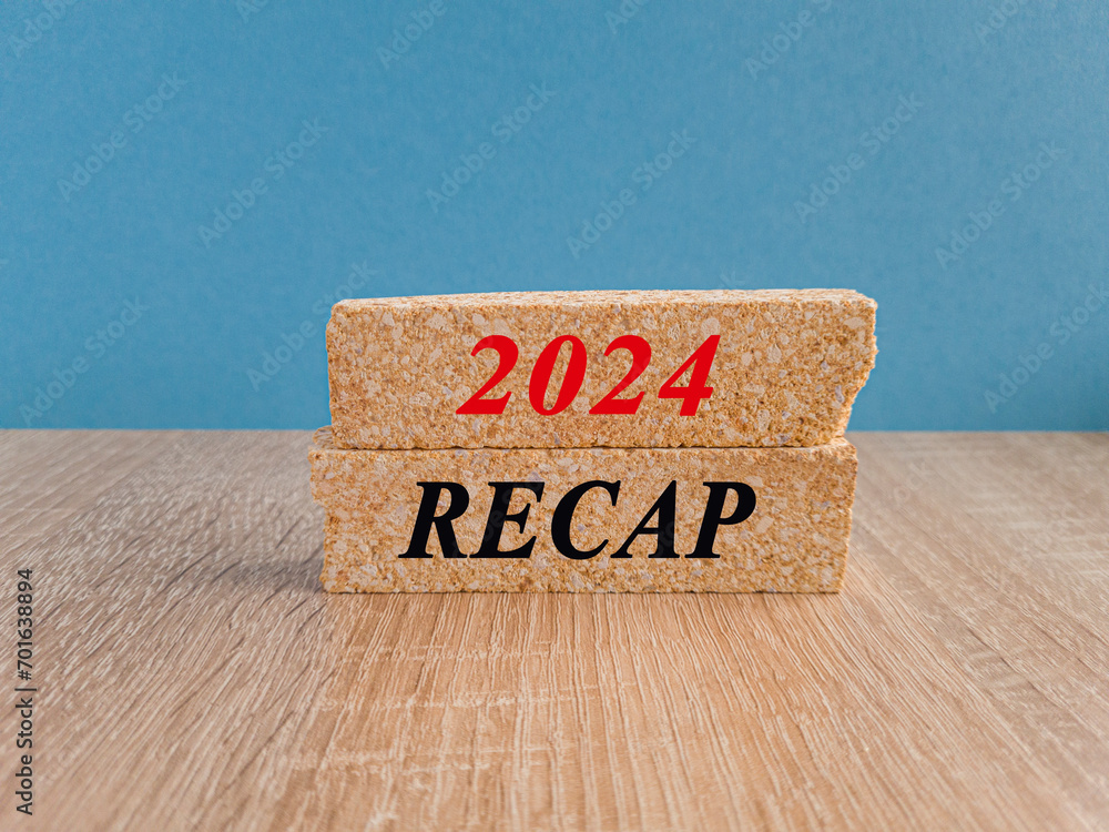 2024 Recap Symbol Concept Red Words 2024 Recap On Brick Blocks
