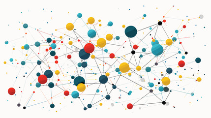 Wall Mural - algorithms in a vector scene featuring data points grouped into distinct clusters.