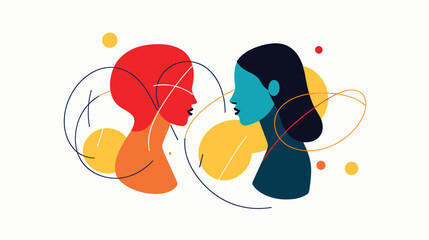 Wall Mural - importance of attentive listening in friendships by creating a vector art piece that showcases frien